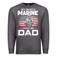 Charcoal Heather my favorite marine calls me dad t  shirt father's day flag my favorite Premium Sweatshirt - linhVisuals