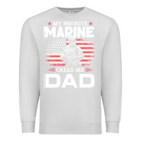 Dove Grey my favorite marine calls me dad t  shirt father's day flag my favorite Premium Sweatshirt - linhVisuals