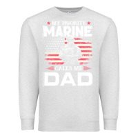 Oatmeal Heather my favorite marine calls me dad t  shirt father's day flag my favorite Premium Sweatshirt - linhVisuals