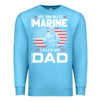 Ocean Blue my favorite marine calls me dad t  shirt father's day flag my favorite Premium Sweatshirt - linhVisuals