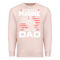 Pale Pink my favorite marine calls me dad t  shirt father's day flag my favorite Premium Sweatshirt - linhVisuals