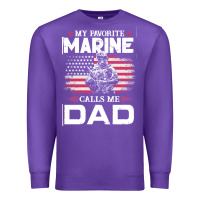 Purple my favorite marine calls me dad t  shirt father's day flag my favorite Premium Sweatshirt - linhVisuals