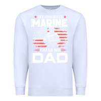 White my favorite marine calls me dad t  shirt father's day flag my favorite Premium Sweatshirt - linhVisuals