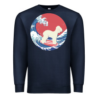 Navy bedlington terrier t  shirt bedlington terrier gifts   ocean waves sur Premium Sweatshirt - linhVisuals