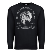 Black blackfoot tribe native american indian pride respect darker t shirt Premium Sweatshirt - linhVisuals