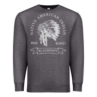 Charcoal Heather blackfoot tribe native american indian pride respect darker t shirt Premium Sweatshirt - linhVisuals