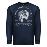 Navy blackfoot tribe native american indian pride respect darker t shirt Premium Sweatshirt - linhVisuals