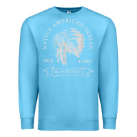 Ocean Blue blackfoot tribe native american indian pride respect darker t shirt Premium Sweatshirt - linhVisuals