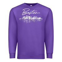 Purple boston skyline t shirt for women, men, girls & boys Premium Sweatshirt - linhVisuals