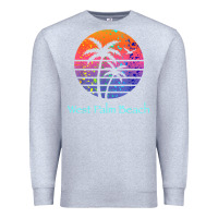 Heather Grey west palm beach tropical t shirt for family vacations Premium Sweatshirt - linhVisuals