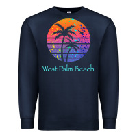 Navy west palm beach tropical t shirt for family vacations Premium Sweatshirt - linhVisuals