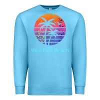 Ocean Blue west palm beach tropical t shirt for family vacations Premium Sweatshirt - linhVisuals