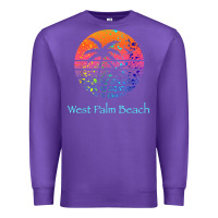 Purple west palm beach tropical t shirt for family vacations Premium Sweatshirt - linhVisuals