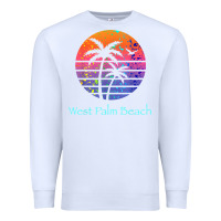 White west palm beach tropical t shirt for family vacations Premium Sweatshirt - linhVisuals