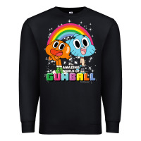 Black cn the amazing world of gumball & darwin rainbow portrait pullover hoo Premium Sweatshirt - linhVisuals