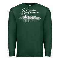 Sports Green boston skyline t shirt for women, men, girls & boys Premium Sweatshirt - linhVisuals