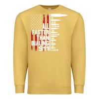 Antique Gold all faster than dialing 911 american flag gun lover for men t shirt Premium Sweatshirt - linhVisuals