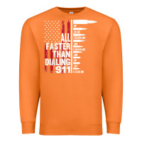 Carrot all faster than dialing 911 american flag gun lover for men t shirt Premium Sweatshirt - linhVisuals