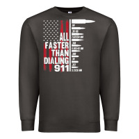Smoke all faster than dialing 911 american flag gun lover for men t shirt Premium Sweatshirt - linhVisuals