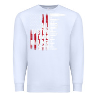 White all faster than dialing 911 american flag gun lover for men t shirt Premium Sweatshirt - linhVisuals