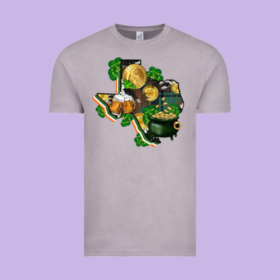 Texas Map St Patrick's Day Vintage Tee Designed By Fadigitalartstudio