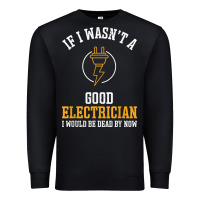 Black electrician gifts for men & funny electrical design t shirt Premium Sweatshirt - linhVisuals