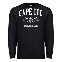 Black cape cod ma vintage crossed oars & boat anchor sports sweatshirt Premium Sweatshirt - linhVisuals