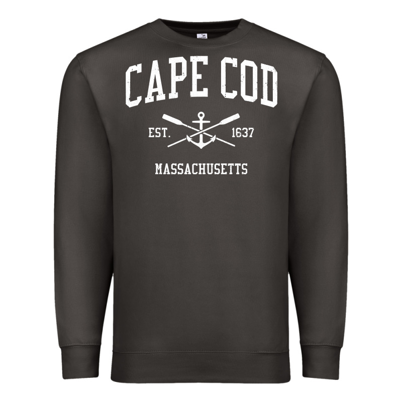 Cape Cod Ma Vintage Crossed Oars & Boat Anchor Sports Sweatshirt Premium Sweatshirt by linhVisuals | Teevron