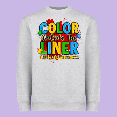 Color Outside The Liner Autism Awareness Heavyweight Sweatshirt Designed By Jahusdesignshop