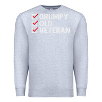 Heather Grey grumpy old veteran patriotic american military veteran t shirt Premium Sweatshirt - linhVisuals
