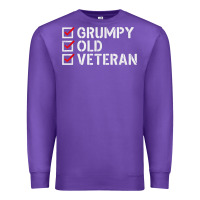 Purple grumpy old veteran patriotic american military veteran t shirt Premium Sweatshirt - linhVisuals