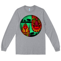 African Masks Round Earrings 3 Long Sleeve Tee | Teevron