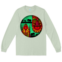 Matcha african masks round earrings 3 Long Sleeve Tee - BundleAndBundleShop