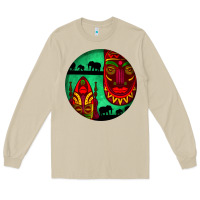 Mushroom african masks round earrings 3 Long Sleeve Tee - BundleAndBundleShop