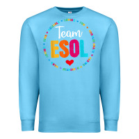Ocean Blue back to school teachers crew students   team esol teacher t shirt Premium Sweatshirt - linhVisuals