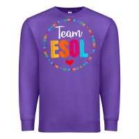 Purple back to school teachers crew students   team esol teacher t shirt Premium Sweatshirt - linhVisuals