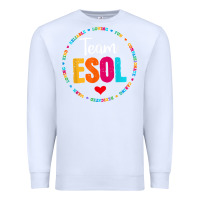 White back to school teachers crew students   team esol teacher t shirt Premium Sweatshirt - linhVisuals