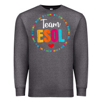 Charcoal Heather back to school teachers crew students   team esol teacher t shirt Premium Sweatshirt - linhVisuals
