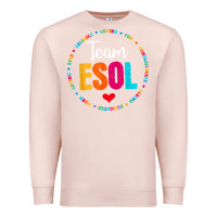 Pale Pink back to school teachers crew students   team esol teacher t shirt Premium Sweatshirt - linhVisuals