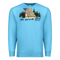 Ocean Blue fort leonard wood fort lost in the woods missouri pullover hoodie Premium Sweatshirt - linhVisuals