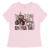 Bubblegum Pink I dig Easter Day Ladies Tee - OliviaCreatesArt