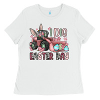 White I dig Easter Day Ladies Tee - OliviaCreatesArt