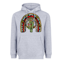 Heather Grey christmas cactus rainbow Heavyweight Hoodie - JahusDesignShop
