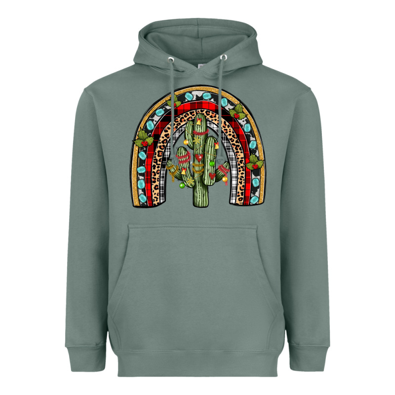 Christmas Cactus Rainbow Heavyweight Hoodie by JahusDesignShop | Teevron