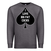 Charcoal Heather i love big fat cocks queen of spades t shirt Premium Sweatshirt - linhVisuals
