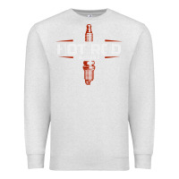 Oatmeal Heather hot rod garage custom retro classic car spark plug t shirt Premium Sweatshirt - linhVisuals