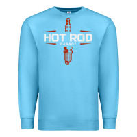 Ocean Blue hot rod garage custom retro classic car spark plug t shirt Premium Sweatshirt - linhVisuals