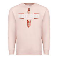Pale Pink hot rod garage custom retro classic car spark plug t shirt Premium Sweatshirt - linhVisuals
