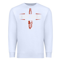 White hot rod garage custom retro classic car spark plug t shirt Premium Sweatshirt - linhVisuals
