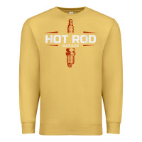 Antique Gold hot rod garage custom retro classic car spark plug t shirt Premium Sweatshirt - linhVisuals